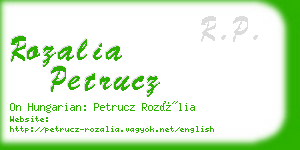 rozalia petrucz business card